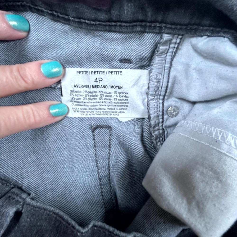 Gloria Vanderbilt Amanda Skinny Jeans Womens 4P Black Whiskering Denim‎ Cotton - Picture 8 of 9